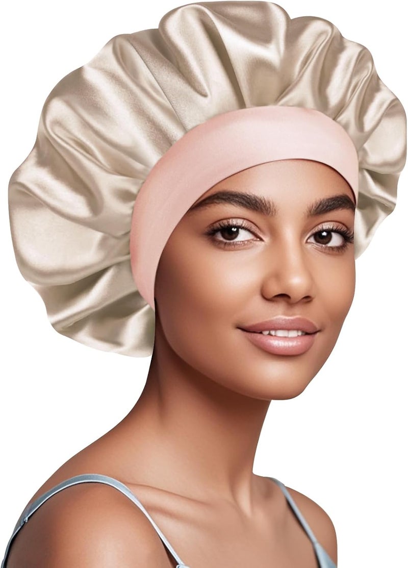 Doitory Store Satin Silk Bonnet for Sleeping, Soft Satin Lined Hair Bonnet for Women, Double Layer Sleep Nightcap - Image 1